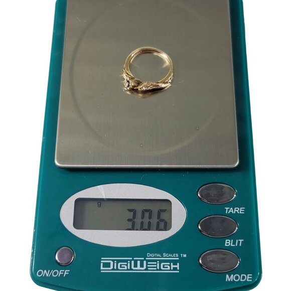 14kt Yellow Gold Botanical Ring w/ Genuine Diamond Accent Size 4.75 Weight 3.06g - Picture 10 of 12